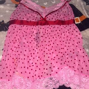 Pink Heart Patterned Women's Lingerie